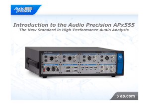 Introduction to the Audio Precision APx555