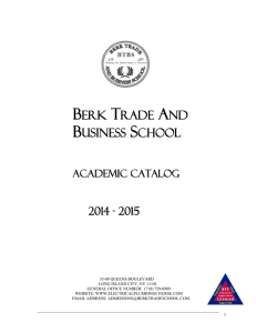Academic Catalogue 2014 - Berk Trade and Business School