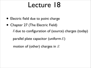 • Electric field due to point charge • Chapter 27 (The Electric Field