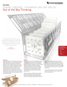 Cooper Lighting® - Innovation you can rely on. Out of the Box Thinking