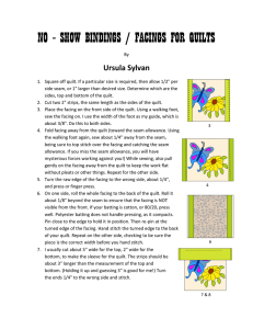 no – show bindings / facings for quilts
