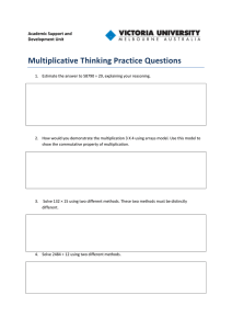Multiplicative thinking practice questions
