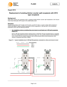 FLASH \\ Replacement of existing kitchen counter split receptacle