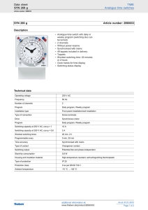 Data sheet TIME SYN 269 g Analogue time switches