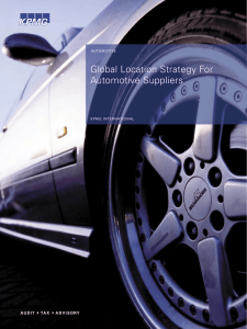 Global Location Strategy For Automotive Suppliers