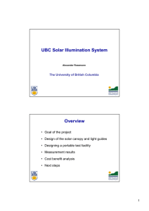 UBC Solar illumination system