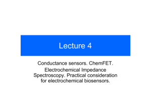 Conductance sensors. ChemFET. Electrochemical impedance