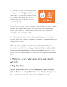 7 Metrics Every Marketer Should Check Weekly