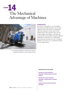 The Mechanical Advantage of Machines