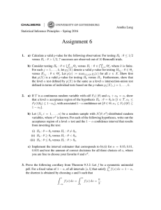 Statistical Inference Principles: Assignment 6