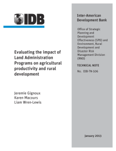 Evaluating the impact of land administration - Inter