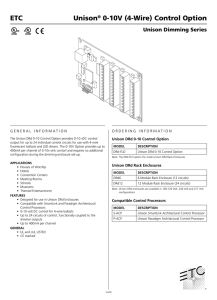 Unison® 0-10V (4-Wire) Control Option ETC - AV-iQ