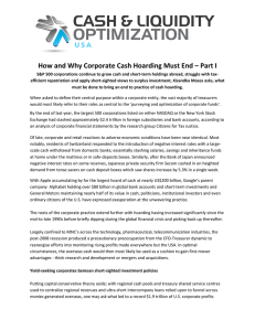 How and Why Corporate Cash Hoarding Must End – Part I