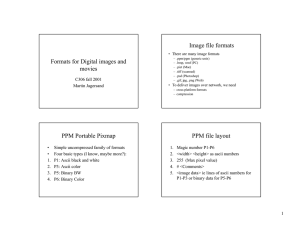 Formats for Digital images and movies Image file formats PPM