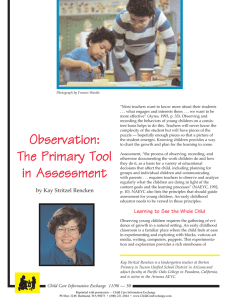 Observation: The Primary Tool in Assessment