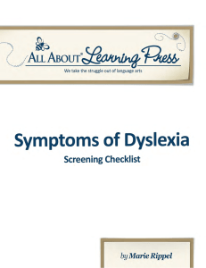 Symptoms of Dyslexia Checklist
