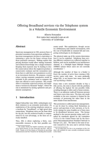 Offering Broadband services via the Telephone system in a Volatile