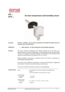 KFF-… KFTF-… Air duct temperature and