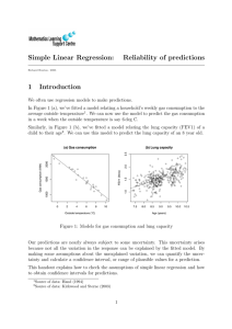 Simple Linear Regression: Reliability of predictions