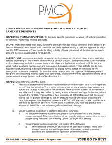 visual inspection standards for vacformable film laminate products