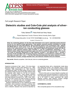 Dielectric studies and Cole-Cole plot analysis of silver