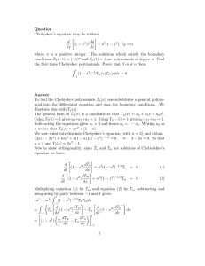 Question Chebyshev`s equation may be written d dx [(1 − x dy dx] +