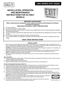 installation, operation and maintenance instructions for - Dual-Lite