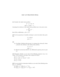 MAT 127 PRACTICE FINAL (1) Consider the initial value problem y