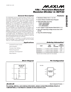 MAX5492 10kΩ Precision-Matched Resistor