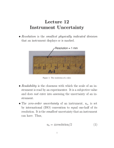 Lecture 12 Instrument Uncertainty
