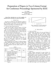 Preparation of Papers in Two-Column Format for Conference