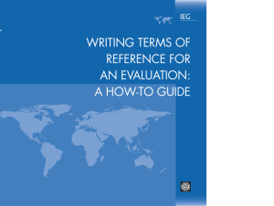 writing terms of reference for an evaluation: a how-to