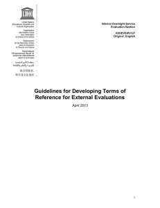 Guidelines for developing Terms of Reference for external