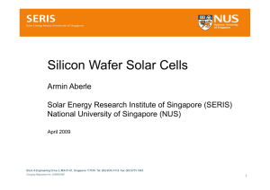 Silicon Wafer Solar Cells - Solar Energy Research Institute of