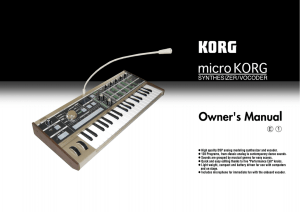 Korg MicroKorg Owner`s Manual