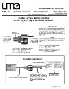 INSTALLATION INSTRUCTIONS N1EUxxx(A/G/D/S)* PRESSURE