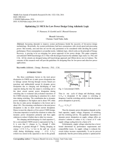 Optimizing 2:1 MUX for Low Power Design Using Adiabatic Logic