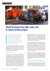 Mondi Richards Bay adds some zest to steam turbine