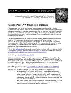 Changing Your LPFM Transmission or License