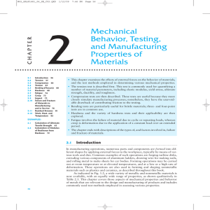 Mechanical Behavior, Testing, and Manufacturing Properties of