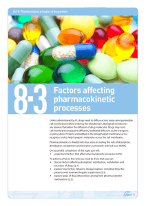 Topic guide 8.3: Factors affecting pharmacokinetic processes