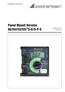 Installation Instructions for Panel Mount Versions - GMC