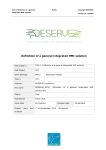 Definition of a general integrated HMI solution
