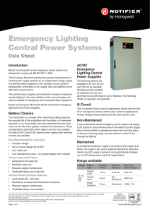 Emergency Lighting Central Power Systems