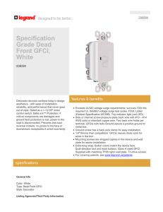 Specification Grade Dead Front GFCI, White