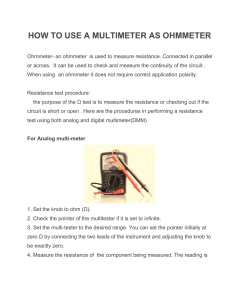 HOW TO USE A MULTIMETER AS OHMMETER