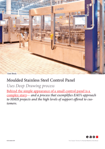 Moulded Stainless Steel Control Panel Uses Deep Drawing