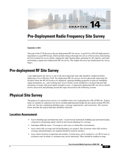 Pre-Deployment Radio Frequency Site Survey