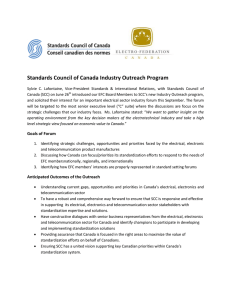 Standards Council of Canada Industry Outreach Program