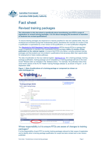 Transitioning to revised training packages fact sheet